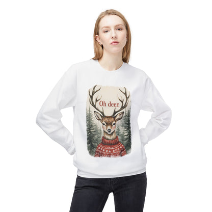 Christmas Reindeer Crewneck Sweatshirt for Festive, Holiday Fun