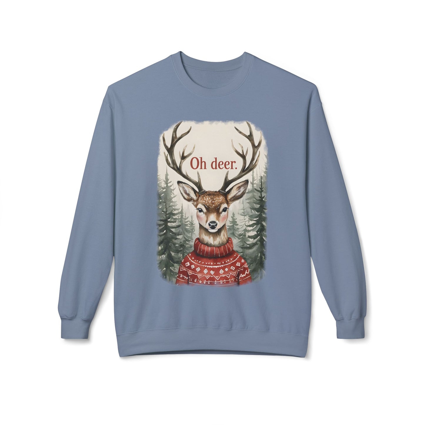 Christmas Reindeer Crewneck Sweatshirt for Festive, Holiday Fun