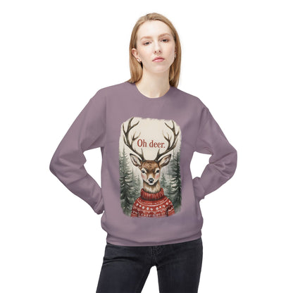 Christmas Reindeer Crewneck Sweatshirt for Festive, Holiday Fun