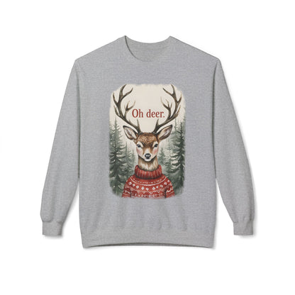 Christmas Reindeer Crewneck Sweatshirt for Festive, Holiday Fun