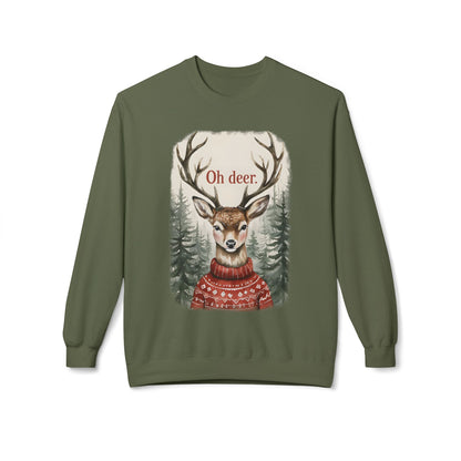 Christmas Reindeer Crewneck Sweatshirt for Festive, Holiday Fun