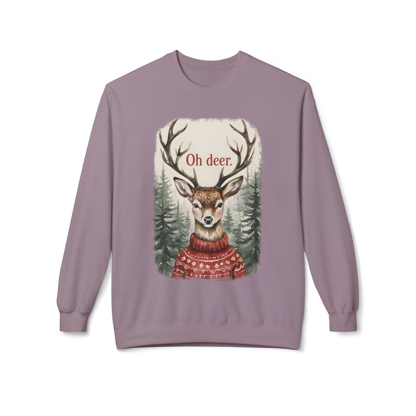 Christmas Reindeer Crewneck Sweatshirt for Festive, Holiday Fun