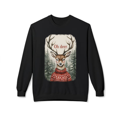 Christmas Reindeer Crewneck Sweatshirt for Festive, Holiday Fun