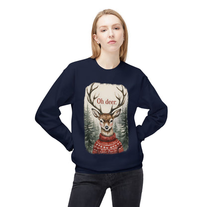 Christmas Reindeer Crewneck Sweatshirt for Festive, Holiday Fun