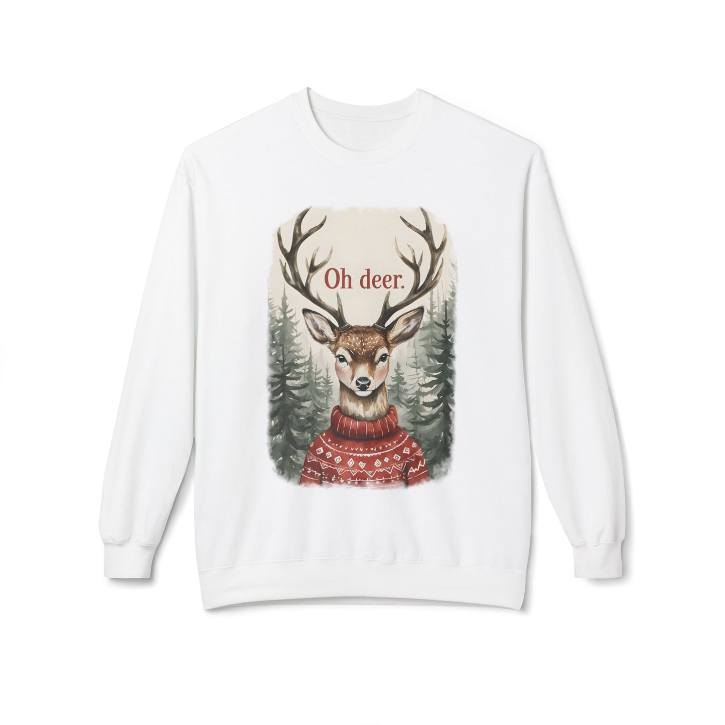 Christmas Reindeer Crewneck Sweatshirt for Festive, Holiday Fun