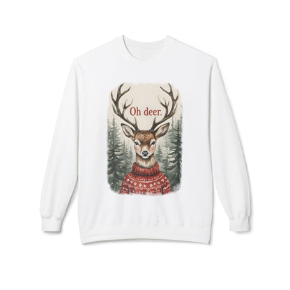 Christmas Reindeer Crewneck Sweatshirt for Festive, Holiday Fun